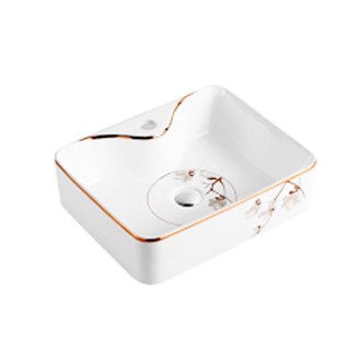 Lavabo chữ nhật hoa văn NL-LB10