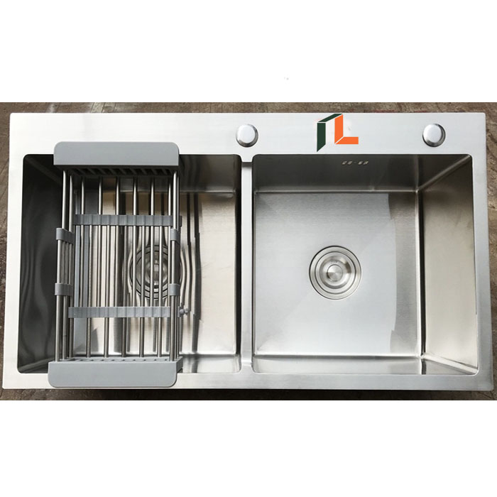 Chậu rửa chén 2 hộc inox SUS304 8245 đều