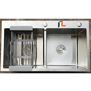 Chậu rửa chén 2 hộc inox SUS304 8245 đều