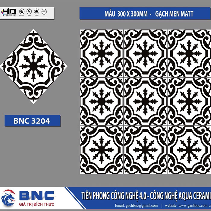 Gạch bông lát nền hoa văn 30x30 BNC 3204