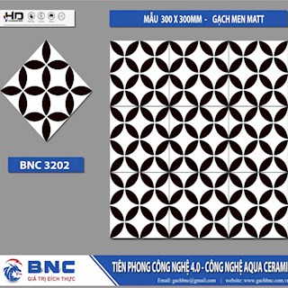 Gạch bông lát nền hoa văn 30x30 BNC 3202