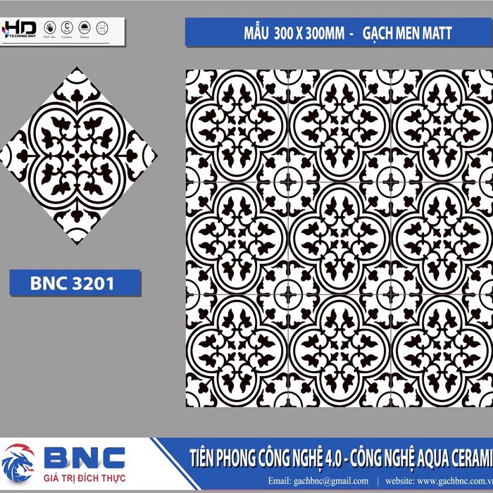 Gạch bông lát nền hoa văn 30x30 BNC 3201