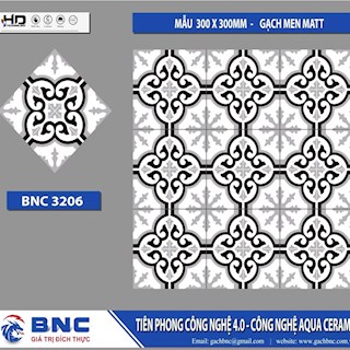 Gạch bông lát nền hoa văn 30x30 BNC 3206