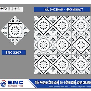 Gạch bông lát nền hoa văn 30x30 BNC 3207