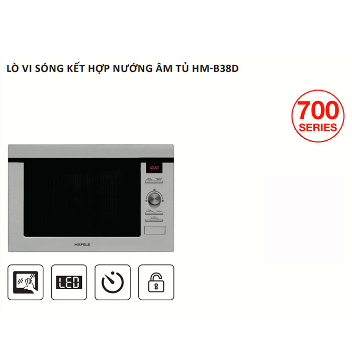 Lò vi sóng kết hợp nướng âm tủ Hafele HM-B38D 538.31.200, 25 lít