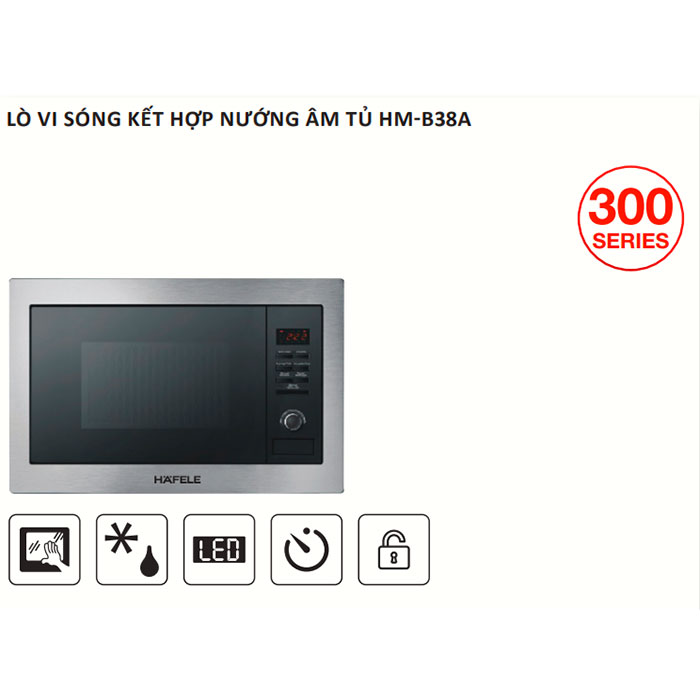 Lò vi sóng kết hợp nướng âm tủ Hafele HM-B38A 535.34.000, 25 lít