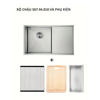 Trọn bộ, Chậu rửa inox HS21-SSD1S60 và các phụ kiện