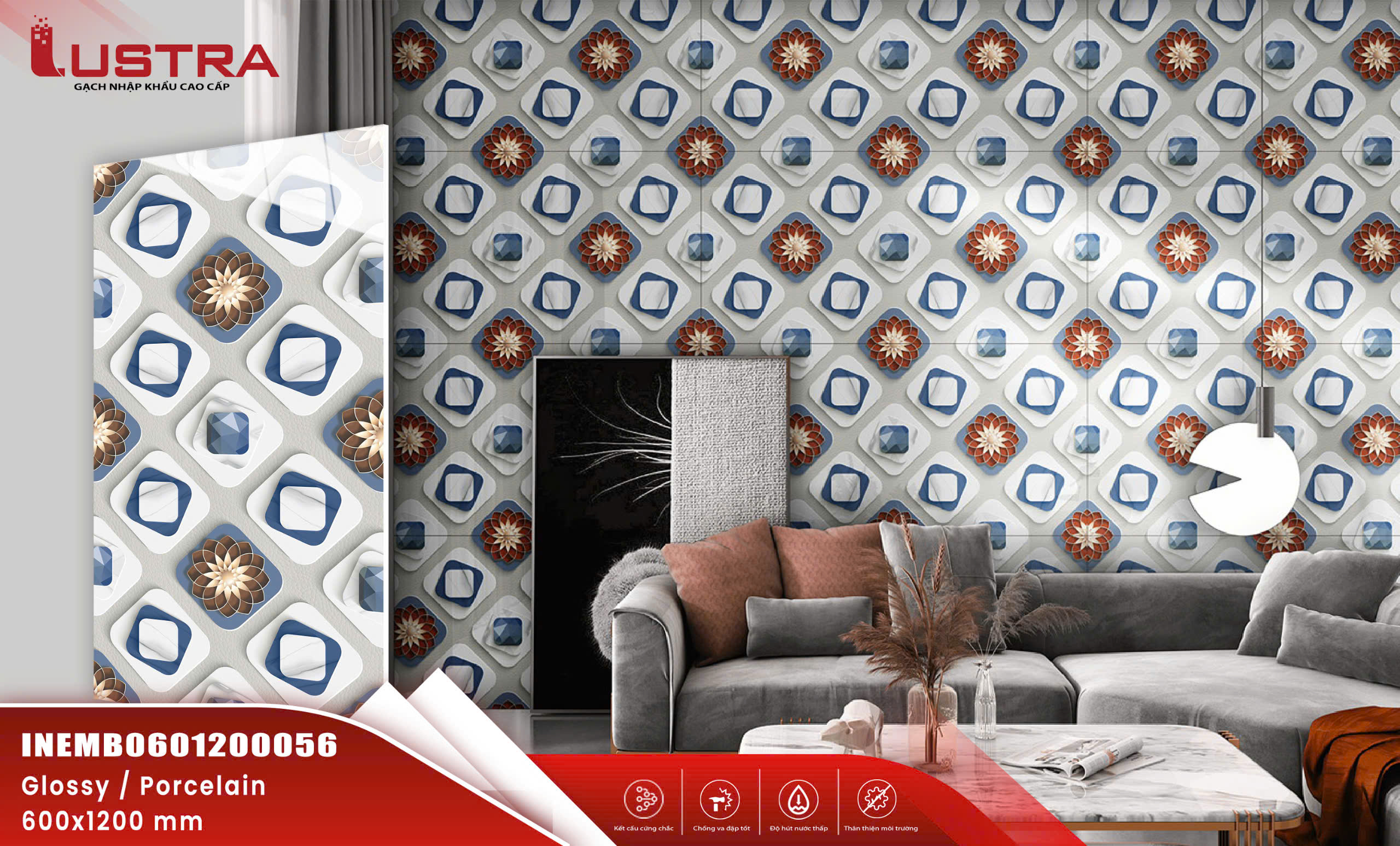Gạch trang trí 600x120- HS INEMBO - 0056