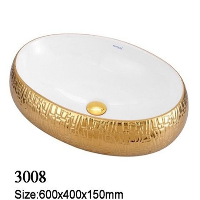 Lavabo mạ vàng Napolon 3008