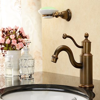 Vòi Lavabo nóng lạnh giả cổ đồng thau Kanly GC-V08