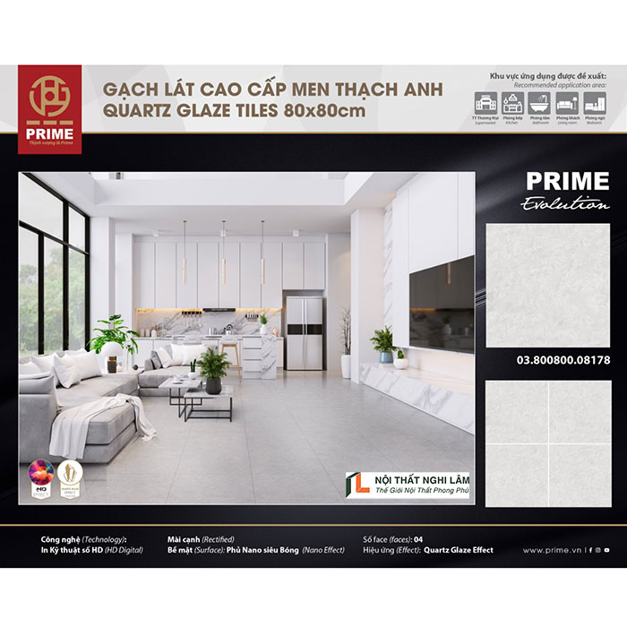 Gạch Prime QUARTZ Glaze 80x80 NY08178