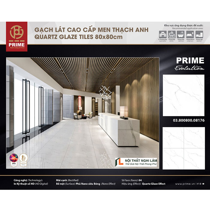 Gạch Prime QUARTZ Glaze 80x80 NY08176