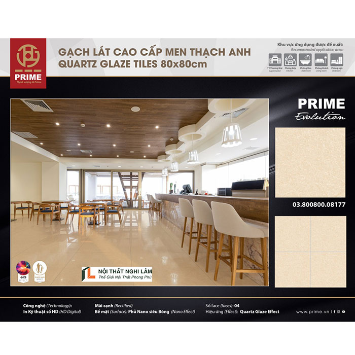 Gạch Prime QUARTZ Glaze 80x80 NY08177